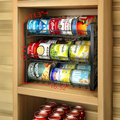 3 Tier Stackable Can Rack Organizer, Adjustable Can Holder for Pantry | 2 Pack Rolling Can Dispenser for Canned Food, Soda & Drink Storage, Tiered Can Organizer for Kitchen Cupboard Cabinet - style: 3-Tier 2-Pack