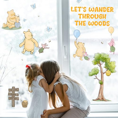 Winnie Wall Stickers for Kids, Winnie Character Stickers, The Pooh Inspirational Sticker, The Pooh Removable Sticker for Kids Baby Nursery Children Room Living Room Bedroom Playroom Wall Decoration - style: Winnie 03