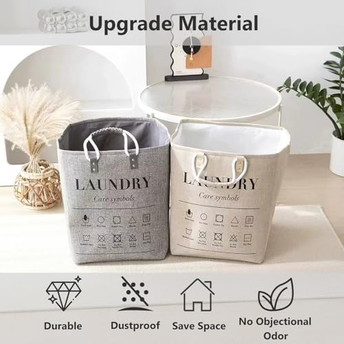 Small Laundry Basket, 50L Foldable Laundry Hamper Organizer with Handles, Fashion Portable Laundry Basket in Bedroom, Laundry Room, Closet, Bathroom, College Dorm (Brown) - color: Brown