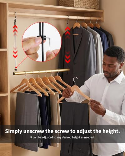 BaiNong Adjustable Closet Hanging Rod 17-30" Gold Closet Rod Extender 4Pack | Heavy Duty Double Hanging Closet Rod, Walk-in Closets, and Clothes Rack to Maximize Storage Space - color: Gold
