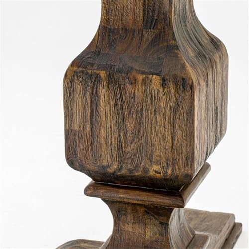 FE3-07-TP Ferris Kitchen Dining Table - a Round Wooden Table Top with Pedestal Base, 48x48 Inch, Distressed Jacobean - color: Distressed Jacobean, size: 48x48 Inch