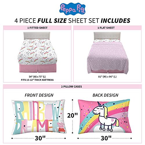 Franco Kids Bedding Super Soft Sheet Set, Full, Peppa Pig - color: Peppa Pig, size: Full