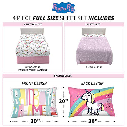 Franco Kids Bedding Super Soft Sheet Set, Full, Peppa Pig - color: Peppa Pig, size: Full