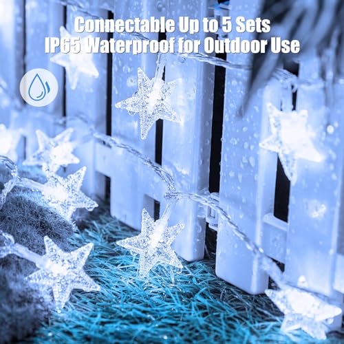 Minetom Star String Lights - color: White - 33ft