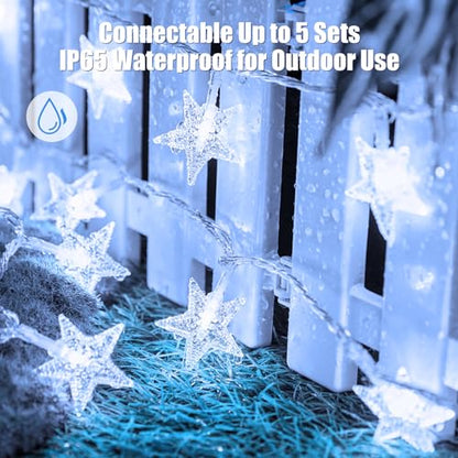 Minetom Star String Lights - color: White - 33ft