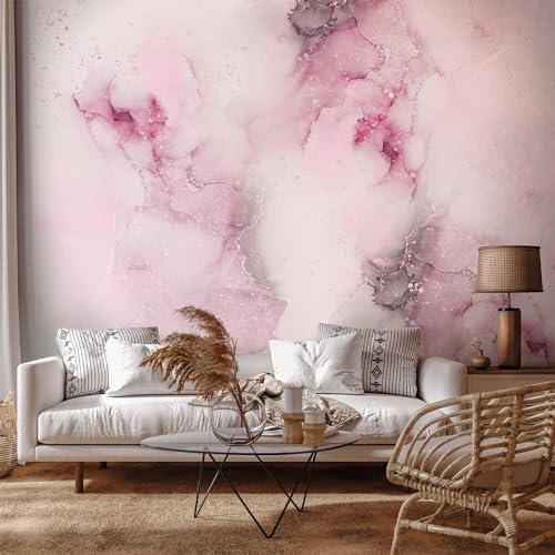 Wall Mural Silver Abstract 77x55 in - Peel and Stick Self-Adhesive Wallpaper Removable Large Sticker Foil Wall Decor Print Design Mural Pink White Marble f-C-10058-a-b - color: #16, size: 77"Wx55"H Self-Adhesive