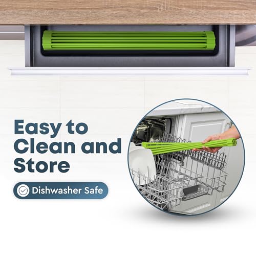 Zulay Kitchen Large Roll Up Dish Drying Rack - Heavy Duty Silicone Wrapped Steel Rods Over Sink Dish Drying Rack - Versatile Roll Up Sink Drying Rack & Trivet - Green,20.5 inches x 13 inches - color: Mint Green