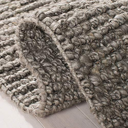 SAFAVIEH Area Rug 3x5 - Natural Fiber Collection - Light Grey, Handmade Jute, Farmhouse Style, Chunky Textured Thick Pile (NF447G) - color: Light Grey, size: 3' x 5' (Rectangular)