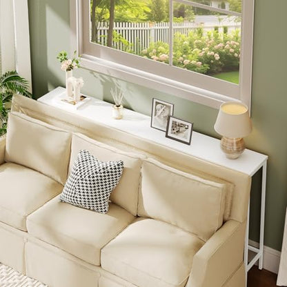 HOOBRO Narrow Console Table, 29.5" Small Entryway Table, Thin Sofa Table, Side Table, Display Table, for Hallway, Bedroom, Living Room, Foyer, White WW75XG01 - color: White