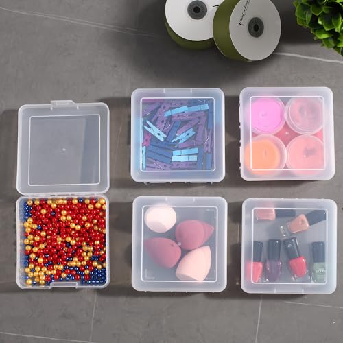 12 Pack Small Clear Plastic Storage Boxes with Lids, Craft Jewelry Life Item Organizer for Puzzles, Pens, Rings, Needle and Thread, Nail Polish, Remote Controls - size: Small - 12 Pack