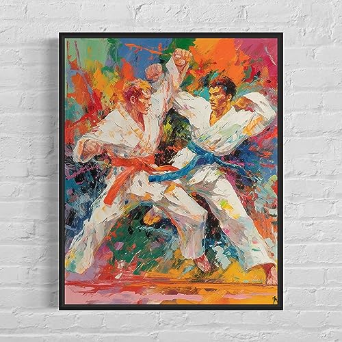 HomeArtPrint Taekwondo Art Print Poster, Wall Art Painting Decor. Paint Splash Style Artwork. (Taekwondo, 11x14 inches (Unframed)) - color: Taekwondo, size: 14"L x 11"W
