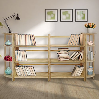 Casual Home 3-Shelf Folding Stackable Bookcase (27.5" Wide)-Natural - color: Natural, size: 3-Shelf Stackable