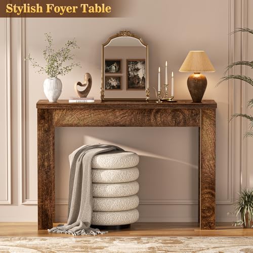 Small Console Table for Entryway, 32" Farmhouse Narrow Sofa Table | Couch Table Behind Sofa, Entry Way Table for Entrance, Hallway, Living Room, Foyer, Cracked Oak - color: Cracked Oak, size: 32"