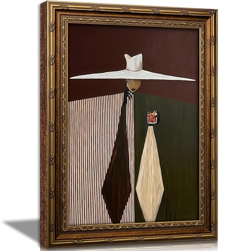 Vintage Gold Framed Abstract Woman Wall Art, Minimalist Portrait Canvas Prints, Neutral Contemporary Wall Decor, Modernist Elegant Woman Poster Artwork Bar Living Room Bedroom Decor, 9x11in - color: Abstract Girl, size: 11"L x 9"W