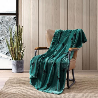 Eddie Bauer - Throw Blanket, Ultra-Soft & Reversible Plush Bedding, Blanket for Couch & Bed (Buddy The Dog Green, 50" x 60") - color: Buddy the Dog Green, size: 50" x 60"