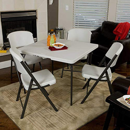 Lifetime 80884 37-Inch Square Fold-in-Half Table, 2 Pack, Light Commercial, White Granite - size: 37-Inch, 2 Pack