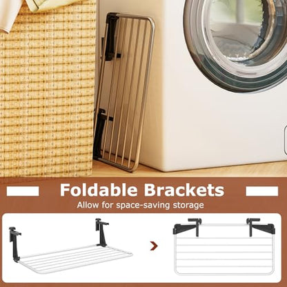 Tangkula Portable Clothes Drying Rack for Indoor & Outdoor Use(Large) | 1.2”-5.1” Adjustable Hook Length for Window sills Radiators Handrails & Guardrails | 2” Hanging Space | Robust Aluminum Frame - size: Large