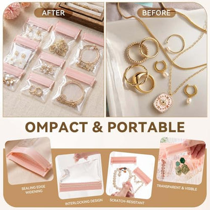 Anti Tarnish Jewelry Bags Clear Pvc Jewelry Storage Pouches with Zipper Plastic Packing for Earrings (30Pcs Anti Tarnish EVA Jewelry Bags Set) - color: 30Pcs Anti Tarnish EVA Jewelry Bags Set