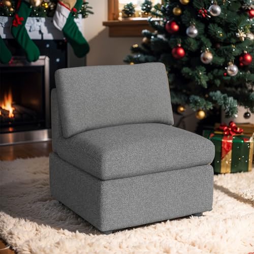 PayLessHere Single Sofa Couch Convertible Sofa 1-Seat Sofa Modular Sectional Sofa Couch for Living Room Bedroom Office,Gray