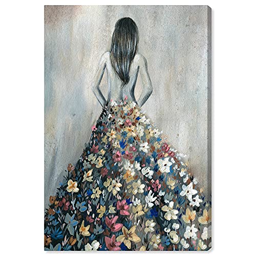 Oliver Gal Girl with Flower Thoughts Canvas Print Wall Art for Living Room, Bedroom, and Bathroom, 24" x 36", Gallery Wrapped - color: Gallery Wrapped, size: 36"L x 24"W