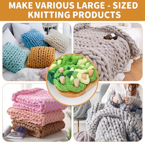 Zlshmoee 64-Inch Double-Row Yarn Blanket Loom Kit Adjustable Wooden Frame Needle-Free Hand-Knitting Yarn Project DIY Beginner Craft Gift - color: 64in'' Circular