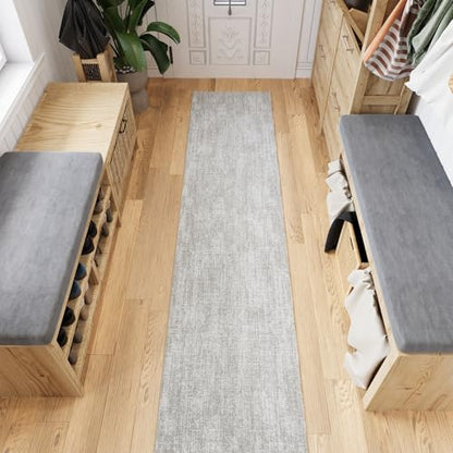 Ottomanson Kitchen Runner Rug 1'10.5" x 6' – Machine Washable Soft Non-Slip Rug, Quick Dry Low Pile Carpet for Kitchen, Bathroom & Entryway, Solid Beige - color: Solid Beige, size: 1'10" x 6' (22" Wide)