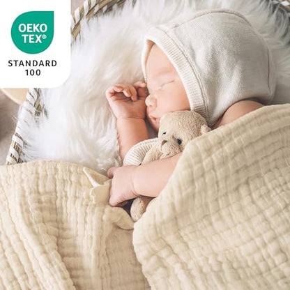 Love's cabin 100% Cotton Muslin Blanket, 6 Layer Lightweight Breathable Gauze Throw Blanket 50 x 60 Inches, Soft All Season Blanket for Couch, Bed, Sofa, Beige - color: Beige, size: Throw(50"x60")