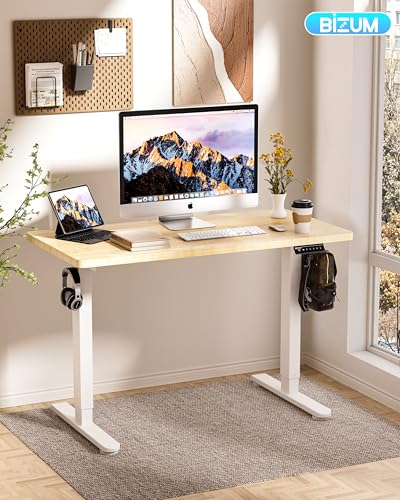 BIZUM Standing Desk Electric Adjustable Computer Desk-Stand up Desk Office Gaming Home Office Memory Desks 48x24 inches Maple - color: Maple, size: 47.2*23.6 Inch