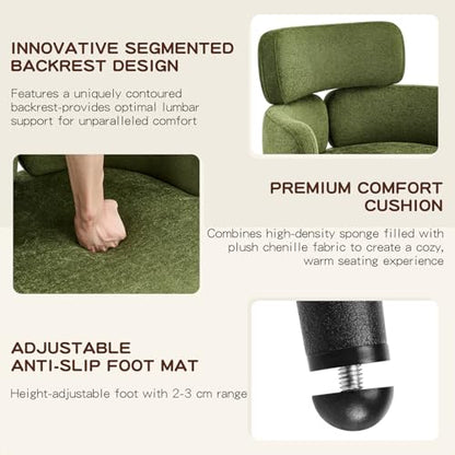 Accent Dining Chair with Arms, Modern Upholstered Side Chair with Soft Fabric Black Metal Legs, Comfy Spacious Seat & Back for Dining Room/Living Room/Bedroom, Green - color: Green, size: Set of 1