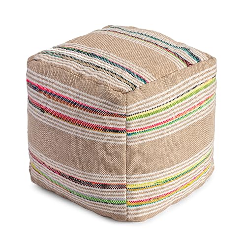 Anji Mountain Pouf Ottoman Foot Rest, Handmade Ottoman Pouf, Comfortable Foot Stool, Decorative Floor Seating for Living Room Decor, Bedroom & Home Décor Accent - Soulard - color: Soulard