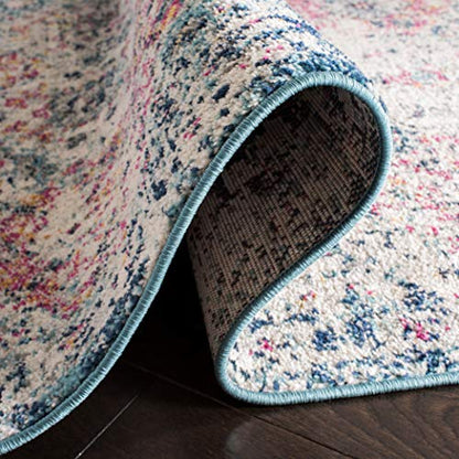 SAFAVIEH Madison Collection Runner Rug - 2'3" x 6', Navy & Teal, Boho Chic Distressed Design, Non-Shedding & Easy Care, Ideal for High Traffic Areas in Living Room, Bedroom (MAD611N) - color: Navy/Teal, size: 2'3" x 6' (Runner)
