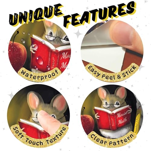 eacher’s Pet Mouse Wall Sticker – Adorable 3D Reading Mouse Décor for Classroom, Kids Room & Book Lover Gift by MICESTERPIECE - style: TeachersPet