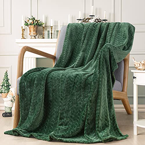 Inhand Fleece Throw Blanket, Super Soft Flannel Cozy for Adults, Washable Lightweight for Couch, Sofa, Bed, Office, Warm Plush for All Season, Green, 50"×60" - color: A-green, size: Throw/Travel-50x60 IN