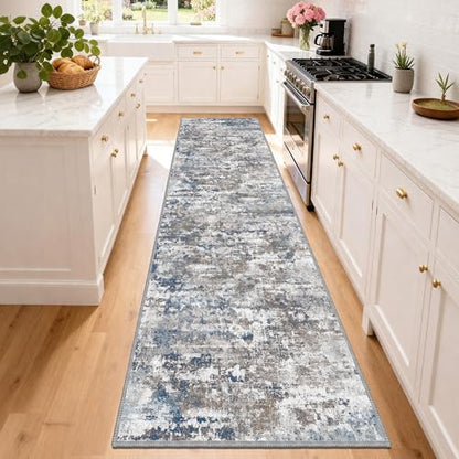 Hallway Runner Rug 3x10 Textured Non Slip Carpet Runner,Abstract Multi | Machine Washable Wide Runner Rug with Silicone Backing Stain-Resistant Surface for Hallways, Kitchens and High-Traffic Areas - color: Abstract-multi, size: 3' x 10' (Runner)