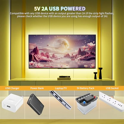 PAUTIX 5V USB RGB COB LED Strip Light 4.92ft/1.5m Color Changing Strip Lights,TV Backlight Multicolor Flexible Under Cabinet Tape Lights with Bluetooth Control for Bedroom,Kitchen,Home DIY Lighting - color: RGB (Red, Green, Blue)