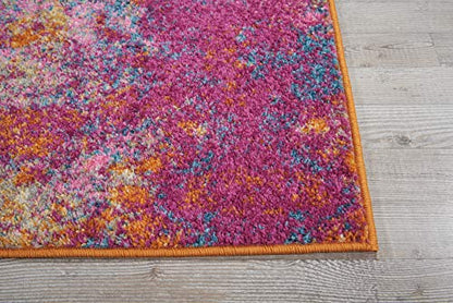 Nourison Home Passion Sunburst 2'2'' x 10' Area-Rug, Modern, Abstract, Easy-Cleaning, Non Shedding, Bed Room, Living Room, Dining Room, Kitchen, (10' Runner) - color: Sunburst, size: 2'2" x 10' (Runner)