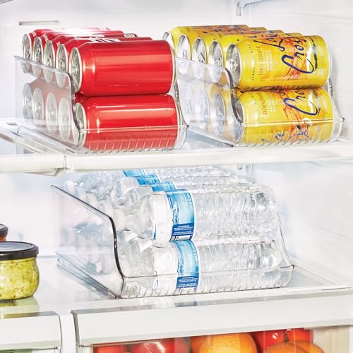 iDesign Water Bottle Organizer and Soda Can Dispenser for Refrigerator or Pantry - Set of 3 - Clear - style: Combo Pack of 3