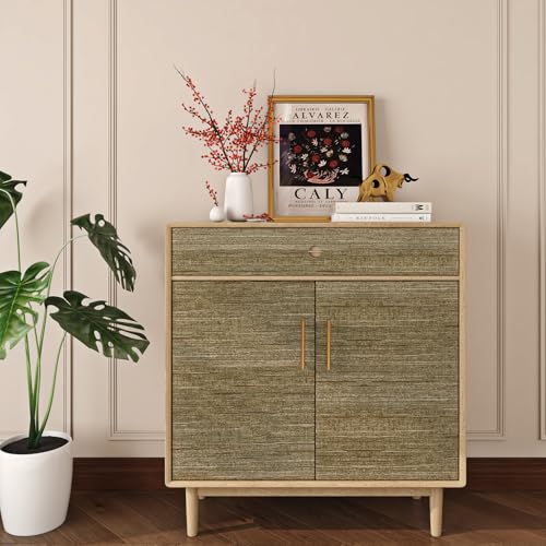 Livelynine Gold Grasscloth Peel and Stick Wallpaper Textured Accent Wall Paper for Bedroom Bathroom Living Room Renter Friendly Kitchen Vinyl Wrap for Cabinets Dark Brown Gold Contact Paper Waterproof - size: 15.8" x 78.8"