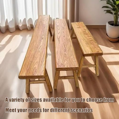 Farmhouse Indoor Solid Wooden Noodle Bench - Rustic Entry Way Benches Seat,Maximum Load 880IB,Handcraft Finshed for Entryway Bedroom/Living Room/Dining Room - size: 71*10.2*17.7in