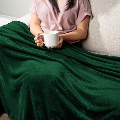 PAVILIA Fleece Blanket Queen Size | Super Soft, Plush, Luxury Flannel Throw | Lightweight Microfiber Blanket for Sofa Couch Bed (Emerald Green, 90x90 inches) - color: Emerald Green, size: 90 x 90 Inches - Queen