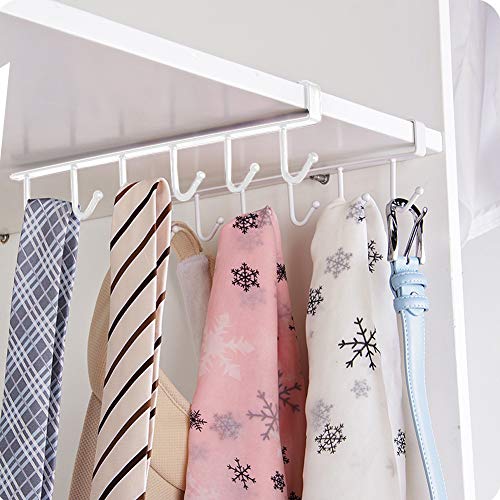 Under Cabinet Mug Holder 3 Pack, Heavy Duty Coffee Cup Hanger with 9 Hooks for Kitchen Organization, No-Drill Shelf Mount Mug Rack for Cups, Utensils, Towels, Black