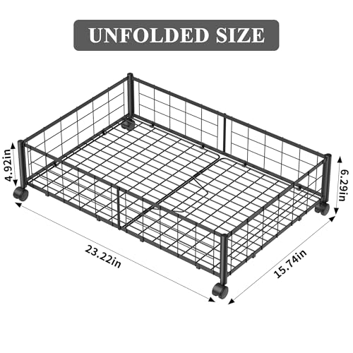 Hleelomi Under Bed Storage with Wheels, 360° Rotating, No-Assembly Underbed Storage Containers, 1 PACK - size: 1 Pack without Cover
