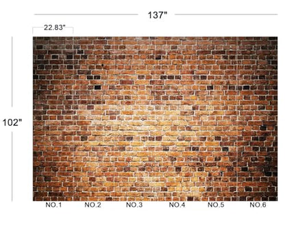Eierme-Close-up of a Brick wall Background with Strong Texture Peel and Stick 137" x 102" - color: No.15, size: 137" x 102"