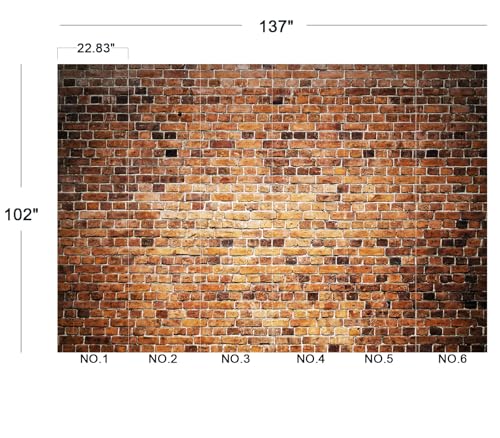 Eierme-Close-up of a Brick wall Background with Strong Texture Peel and Stick 137" x 102" - color: No.15, size: 137" x 102"