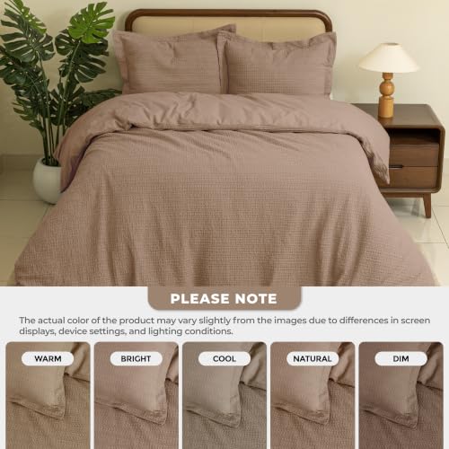 Dreamology Waffle Weave Duvet Cover Queen, Queen Bedding Set, 100% Cotton | Waffle Duvet Cover with Zipper Closure, Soft Textured & Breathable,Duvet Cover Queen 3 Pieces (Camel Brown) - color: Camel Brown, size: Queen