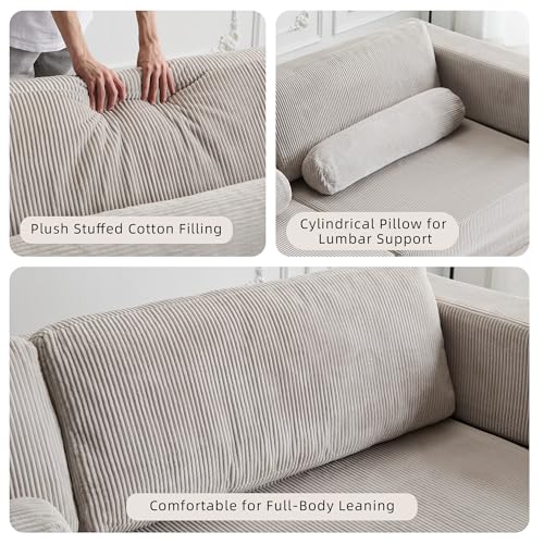 49" Foldable Modular Studio Couch, Space Saver Bed with High Density Foam, Sofa Individual with Creative Shape for Apartment Leisure Scenes, Light Grey - color: Light Grey