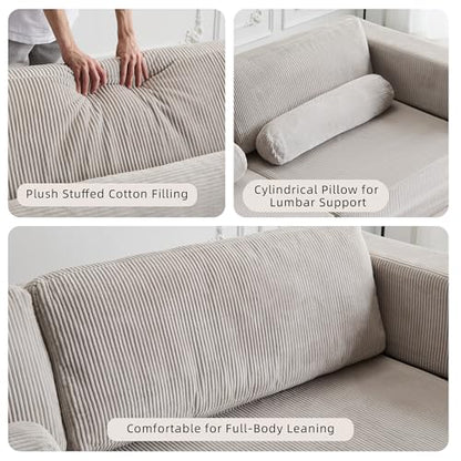 49" Foldable Modular Studio Couch, Space Saver Bed with High Density Foam, Sofa Individual with Creative Shape for Apartment Leisure Scenes, Light Grey - color: Light Grey