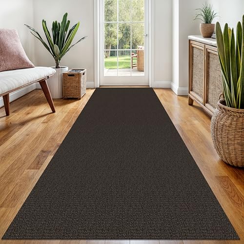 Washable Runner Rug, Non Slip Entry Runner, 3x8 Ft, Taupe/Coffee | Washable Braided Runner Carpet, Non Slip Rubber Dot Backed, For Hallway, Kitchen, Entryway, Bedroom, Laundry Room, Foyer - color: Taupe/Coffee, size: 3' x 8' (Rectangular)
