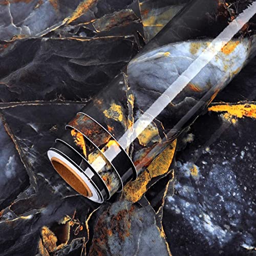 LACHEERY 15.8"x276" Dark Marble Countertop Contact Paper Waterproof Peel and Stick Removable Marble Wallpaper Self Adhesive Marble Vinyl Wrap Roll for Kitchen Bathroom Countertops Dresser Counter Top - size: 15.8" x 276"