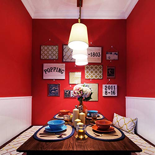 Livelynine 24 X 394 Wide Red Peel and Stick Wallpaper Removable Kitchen Cabinet Contact Paper Waterproof Renter Friendly Counter Top Covers Matte Red Vinyl Wrap for Cabinets Bathroom Living Room Wall - color: Solid Red, size: 24" x 394"
